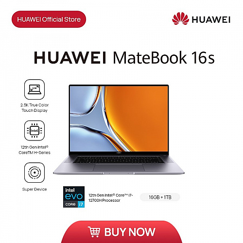 Matebook 16s 16+1TB i7 ( Free Huawei BagPack, BT Mouse, Flash Drive 16G )